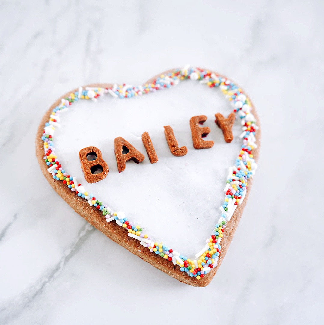 Personalized Dog Heart Cookie